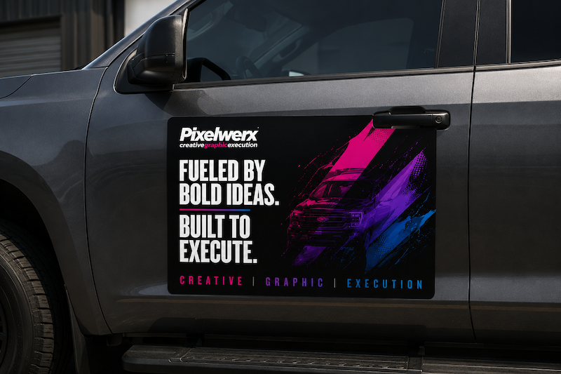 Shop custom vehicle magnets with full-color printing for cars, trucks, vans, contractors, service businesses, real estate agents, and temporary branding.