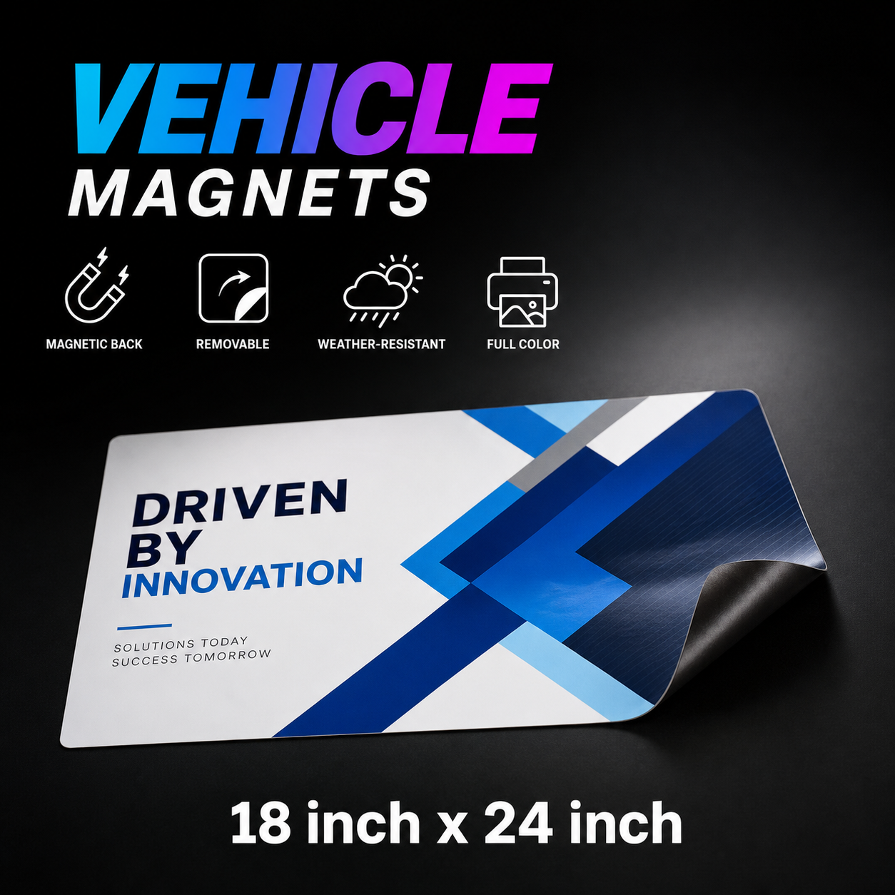 Shop custom vehicle magnets with full-color printing for cars, trucks, vans, contractors, service businesses, real estate agents, and temporary branding.